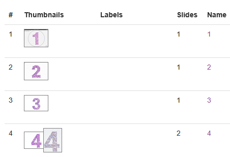 replacing slide names